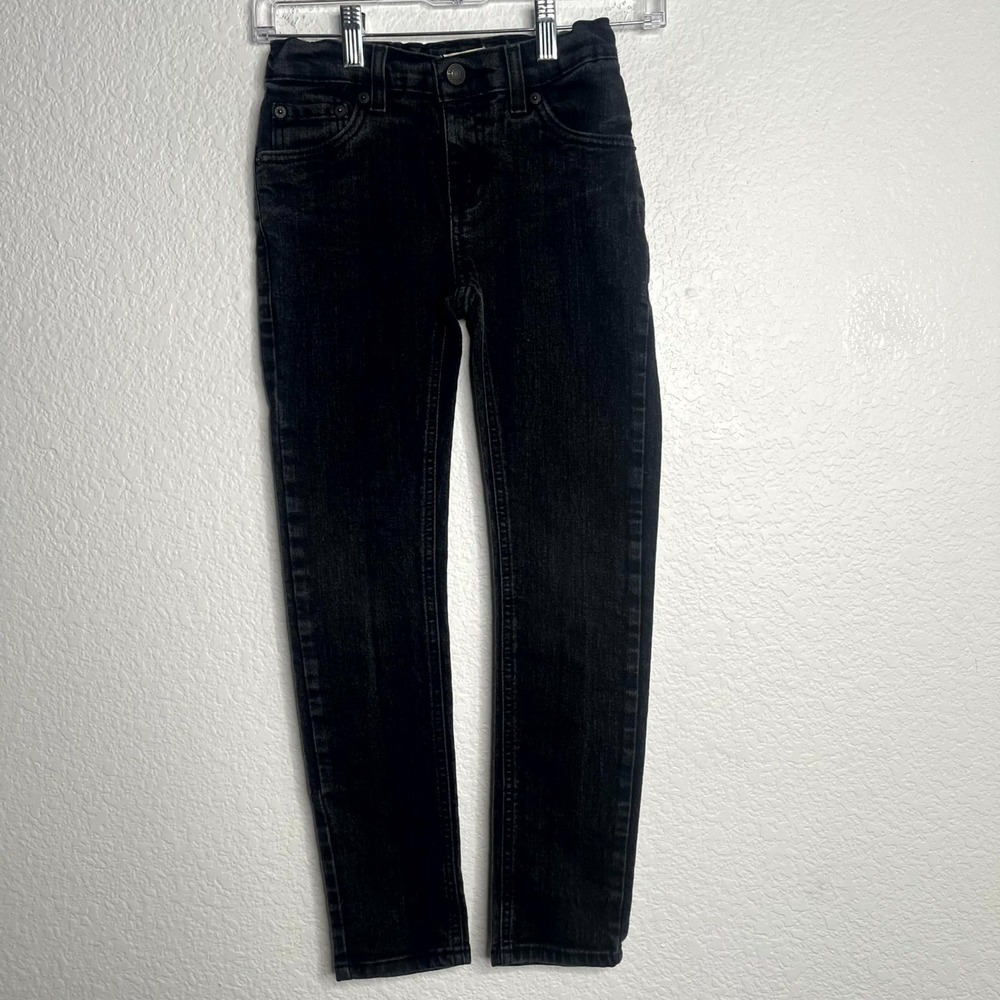 Levi's 510 Skinny Jeans Womens 25x26 Black Denim Cotton Stretch Dark Wash Casual